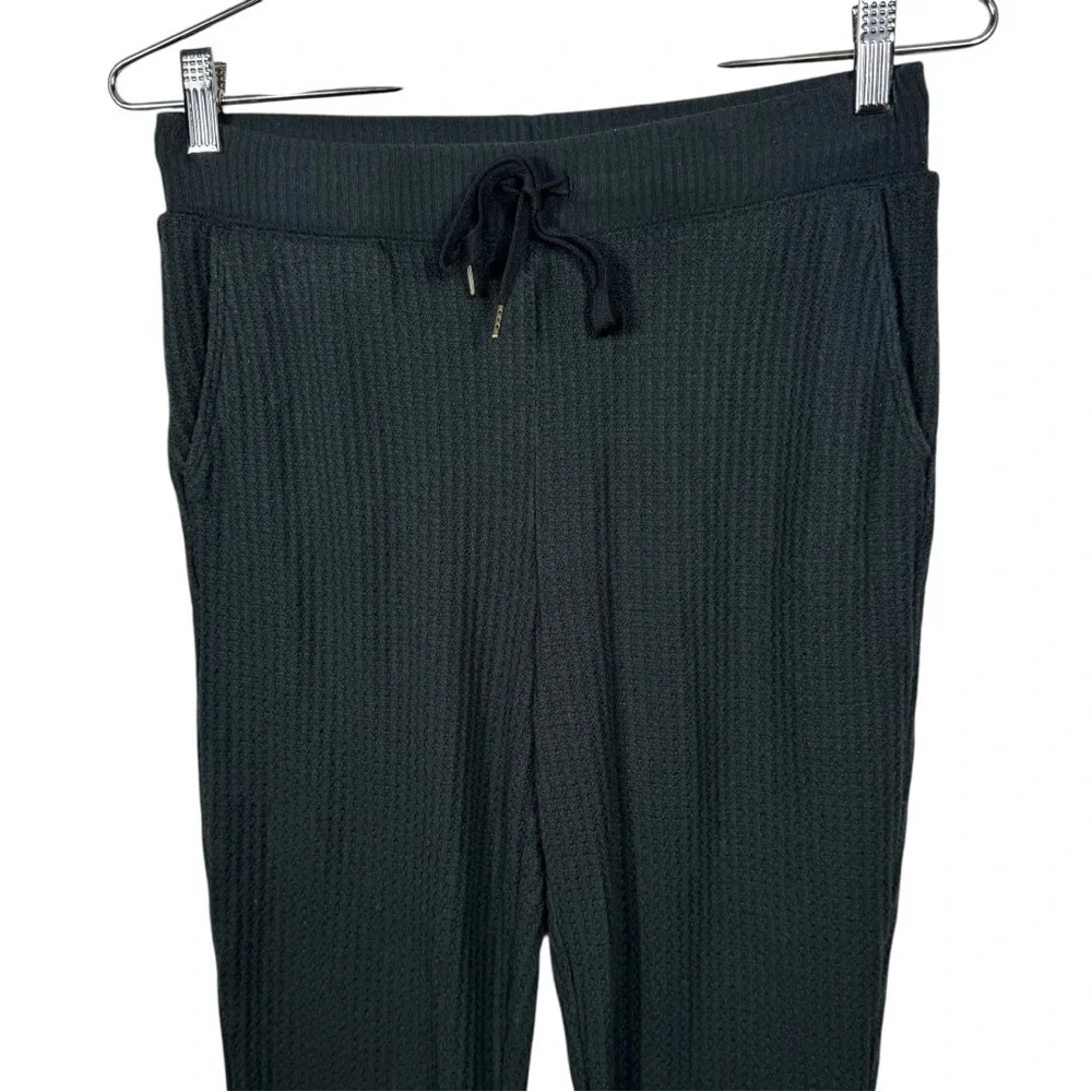J.Crew Black Henley Waffle-Knit Pajama Pants, Size XS